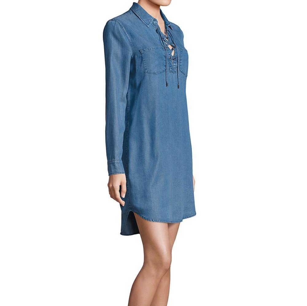 PAIGE Billie blue chambray shirt dress sz sm